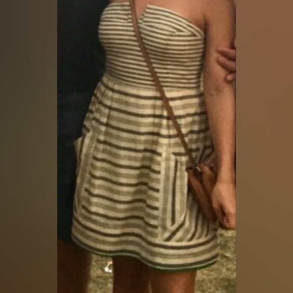 Anthropologie Meave Strapless Maeve Dress 4 Linen - Picture 2 of 9